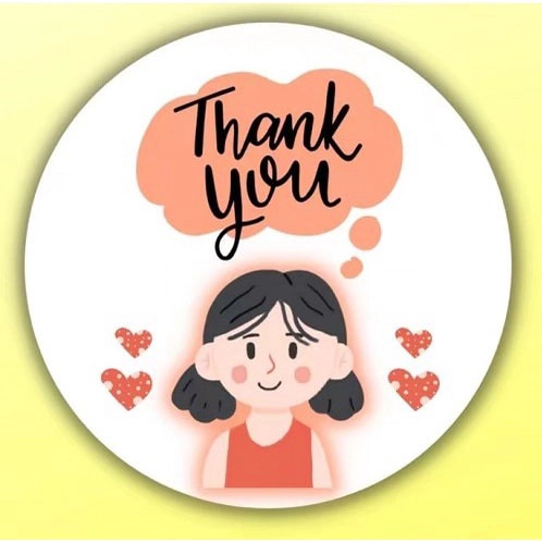 

500 Pcs Sticker/Label Thank You : Karakter Perempuan/Lady