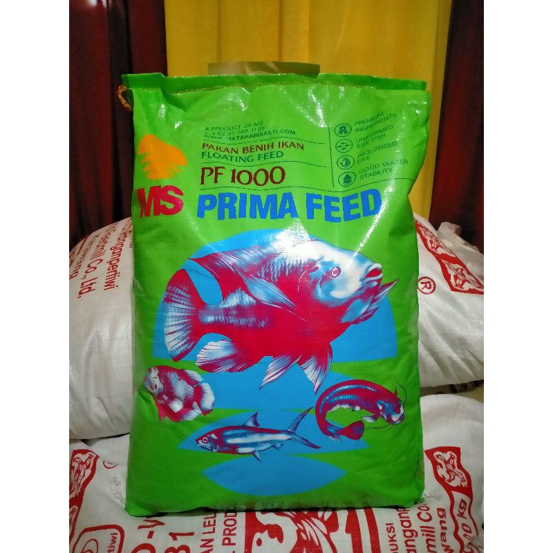 Prima Feed PF 1000 Pakan Ikan Lele Mujair Gurame Ecer 500gr
