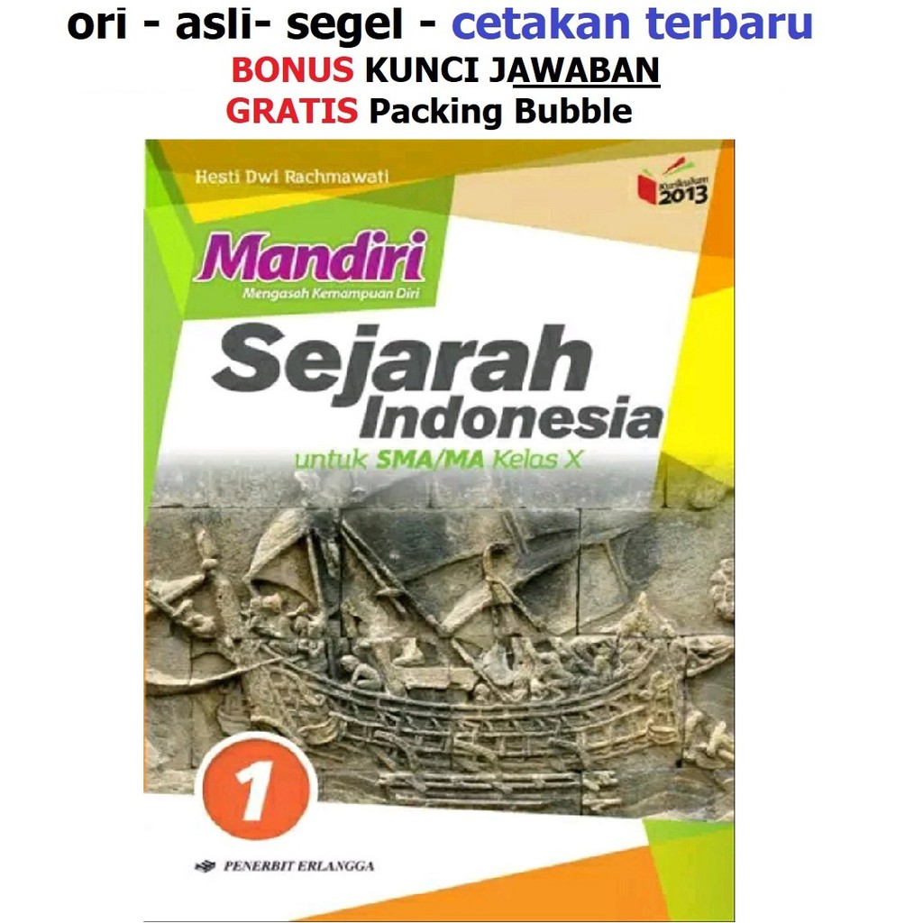 Buku Mandiri Erlangga Sejarah Indonesia Sma Kelas 10 K13 Soal Jawaban Shopee Indonesia