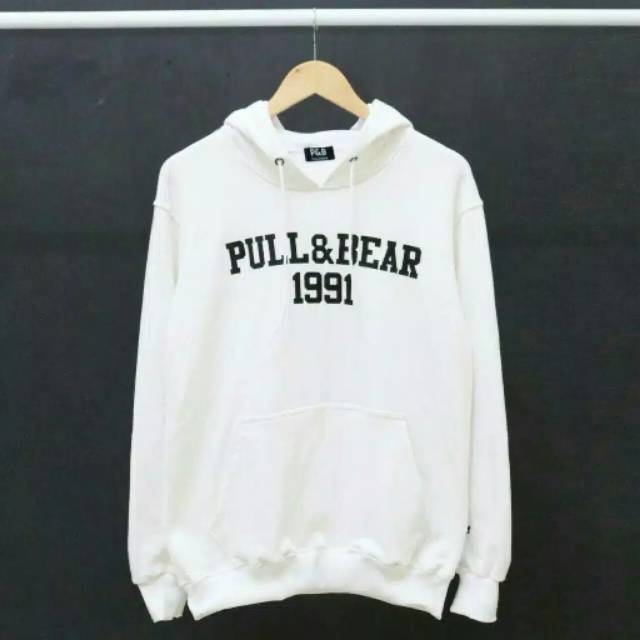 pull and bear hoodie white