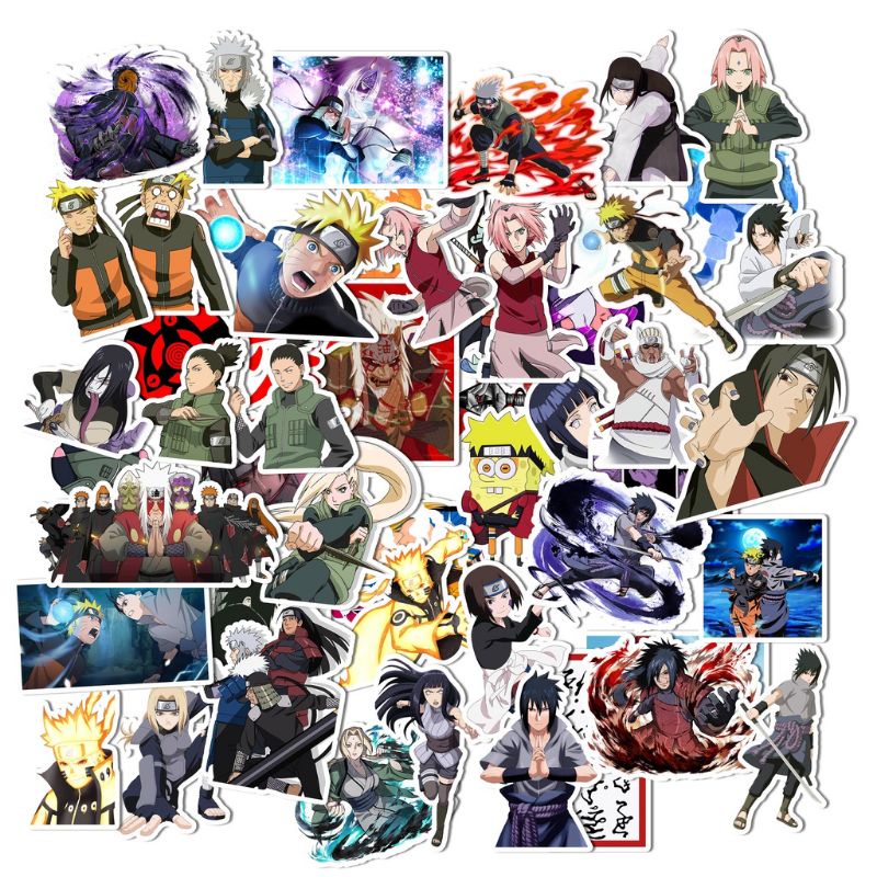 

50 pcs Sticker / Stiker / Tempelan Anime Naruto A