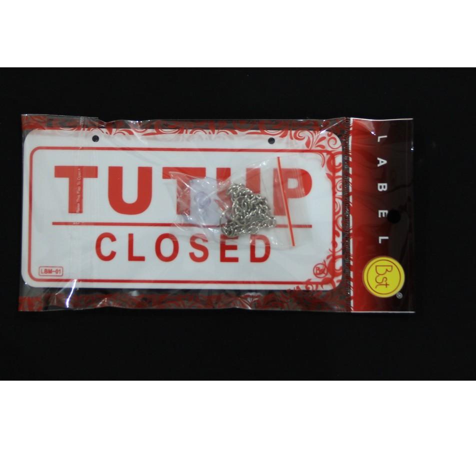 

oobw752 Label Akrilik Buka/Open Tutup/Closed Gantung Bolak-Balik Ukuran Medium ♩ 97