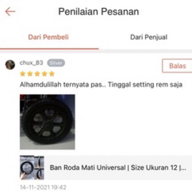 Ban Mati KARET Roda Universal | Size Ukuran 12 | Sepeda/Kursi Roda/Roda lainnya