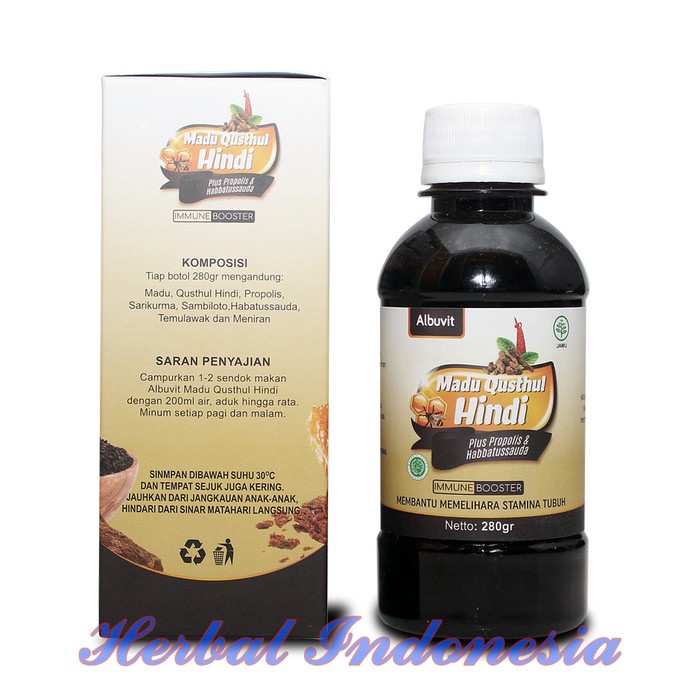 

MADU QUSTHUL HINDI PLUS PROPOLIS & HABBATUSSAUDA 280GR-IMMUNE BOOSTER AMPUH