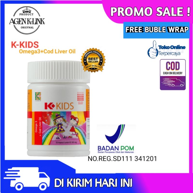 K-KIDS OMEGA 3 MINYAK IKAN ORIGINAL K LINK Minyak Ikan Omega 3 Cod Liver Oil