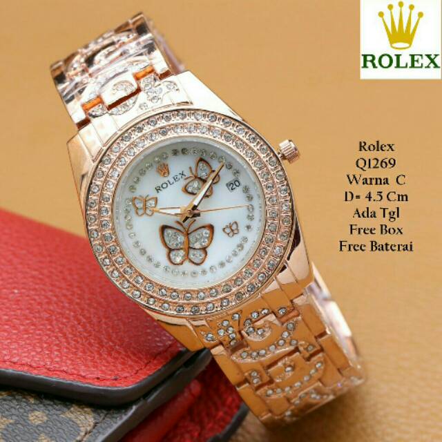 JAM TANGAN CEWEK/WANITA ROLEX DIAMOND RANTAI KW SUPER KUPU-KUPU ANTI AIR ELEGANT HARGA BERSAHABAT...