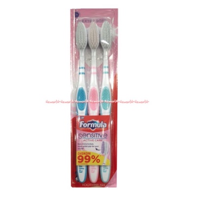 Formula Nano Sensitive Flex Isi 3 Pcs Sikat Gigi bulu ekstra halus Toothbrush Formula Nano Sensitif Gigi Sensitif