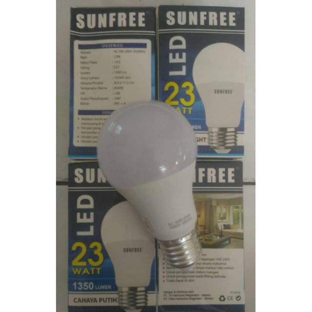 Bohlam Led 23 Watt   Warna Putih Sunfree