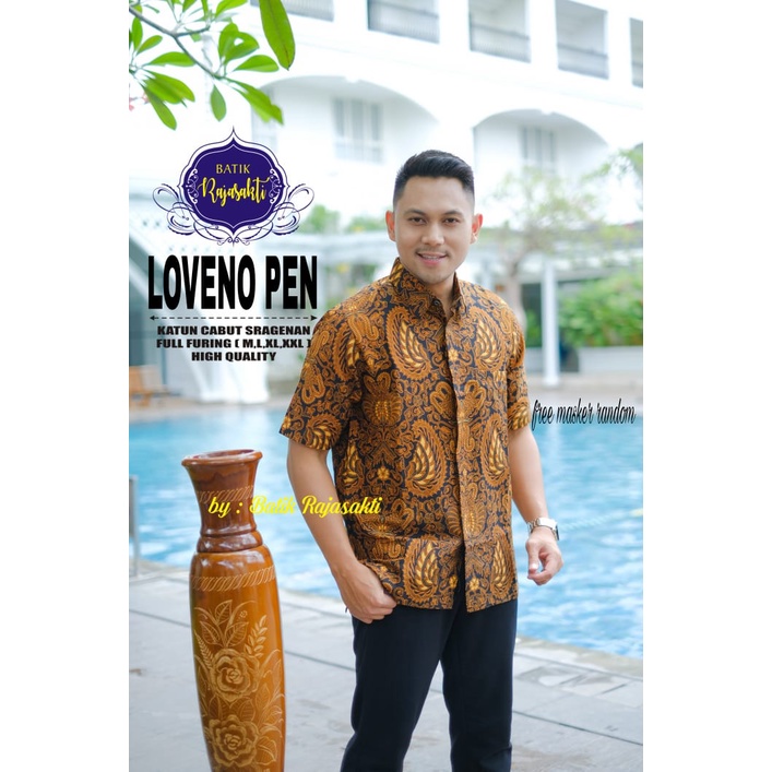 LOVENO RAJASAKTI KEMEJA BATIK SOLO PRIA LENGAN PENDEK LAPIS FURING ATASAN BATIK PREMIUM MODERN KATUN HALUS BAHUWIRYA  BANAMITRA BANAMITRA PUTIH BANGSAWAN BAYU PUTRA BERLIAN BIRU BHARATAYUDA BIMASENA BIRENDRA BIRU INDAH BRAHMAKERTA BRAHMAKERTA MERAH