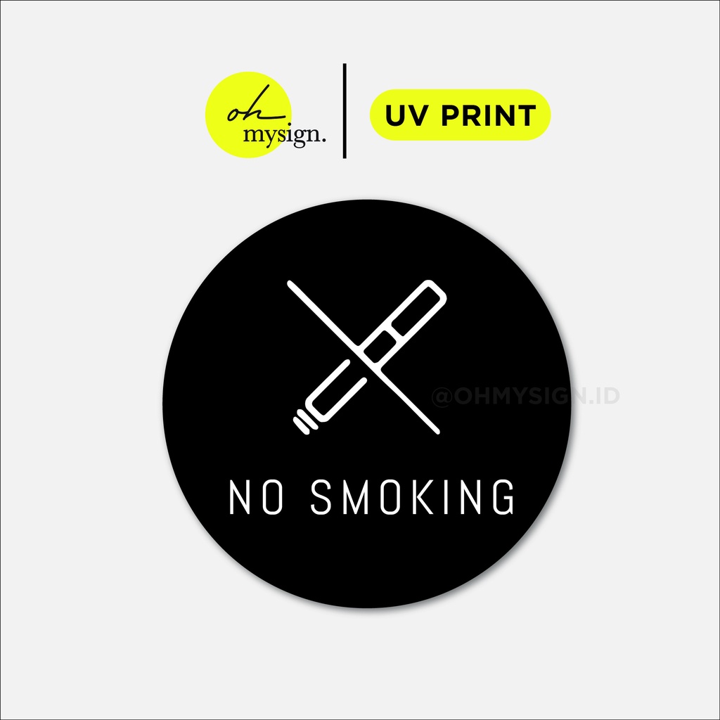 Tulisan No Smoking Sign Board Akrilik Tempel Signage Dinding Label