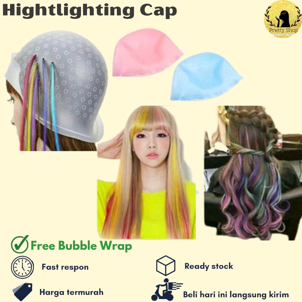 Magicap Topi Highlight Cat Rambut / Alat Pewarna Rambut/Topi Cat Rambut