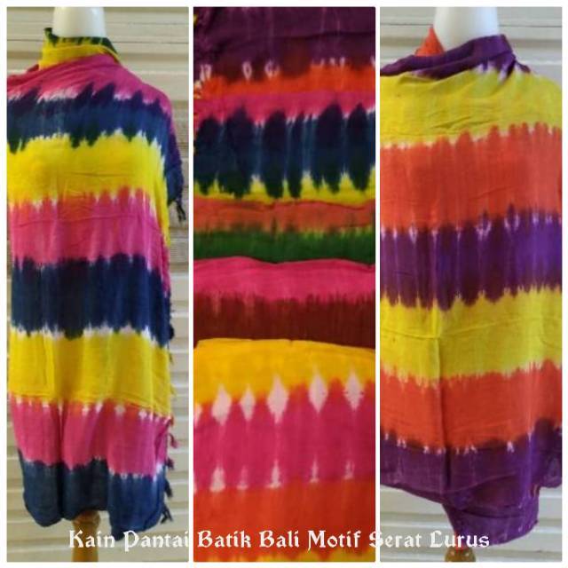 Promo Termurah... Kain Batik Bali Motif Serat Warna Pelangi