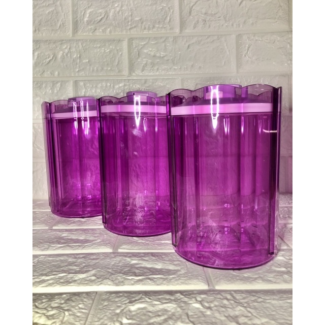 Tupperware Advance Counterpart Kristal Ungu - Toples Kaca Kue - Storage - Tmpat penyimpanan - Prelov
