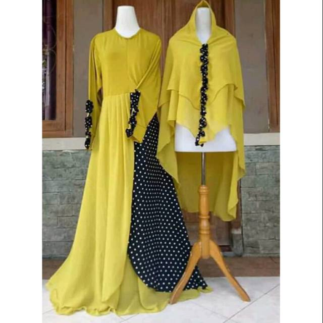 Gamis Polka lime