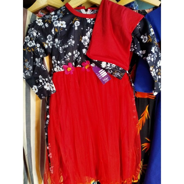 (dapet 2) GAMIS TUTU ANAK kombi KATUN FULL SET HIJAB ISTIMEWA / GAMIS ANAK 1-3 TAHUN /GAMIS ANAK PER
