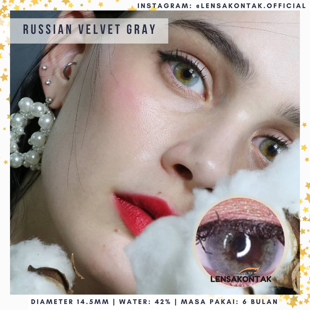 (CUCI GUDANG) Softlens Sweety plus lens Russian velvet Gray- Abu