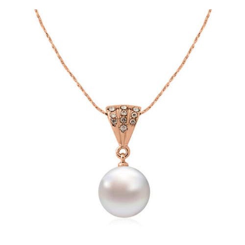 Kalung Mutiara Wanita 9K Rose Gold Filled