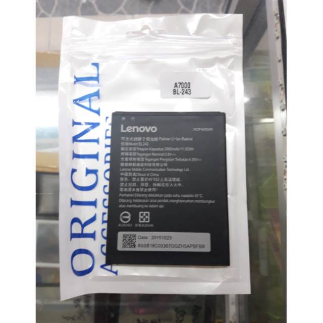 BATERAI LENOVO A7000 ORIGINAL  BATERAI LENOVO BL243 ORIGINAL