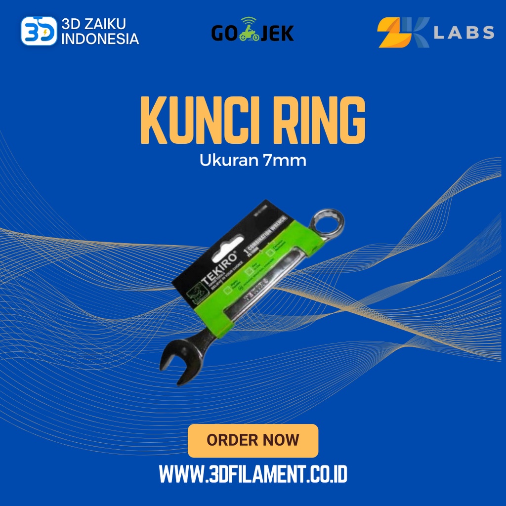 Kunci Ring Pas 7 mm Tekiro untuk Nozzle MK8 Anet