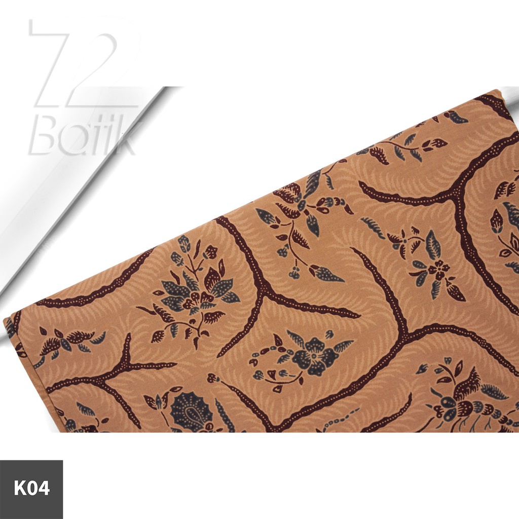 KAIN BATIK KATUN Premium Motif Kembang Segaris Warna Cream Crem Krem Coklat 725949 Cap 72 Jarik Jarit Samping Kebat Panjang Batik Katun Modern Premium Bahan Seragam Batik Pernikahan Kantor Keluarga Murah Kamen Jadi Batik Bali Lembaran