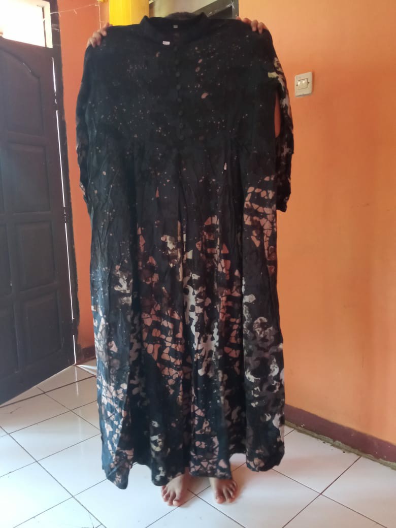 Gamis Twill Rayon Candimekar Premium Size Jumbo Xxxl (ld 130) / Homedress Busui Batik Malaman