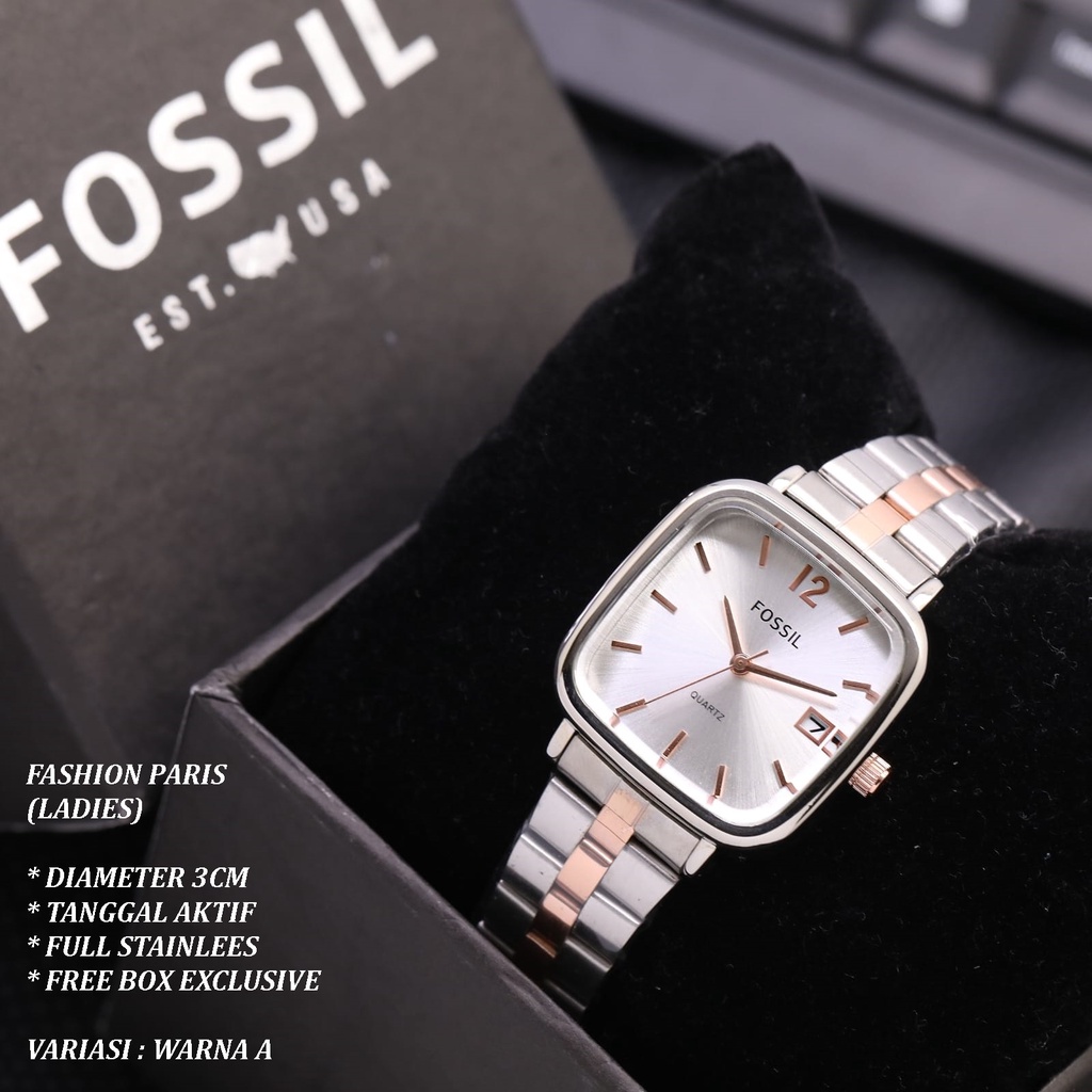 (FREE BOX) JAM TANGAN WANITA FASHION RANTAI BODY SEGI TANGGAL AKTIF