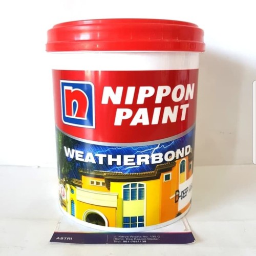 Cat Tembok Dinding Weatherbond Nippon Paint 1Kg 1 Liter Eksterior Cat Anti Jamur Lumut Ketahanan 5 T