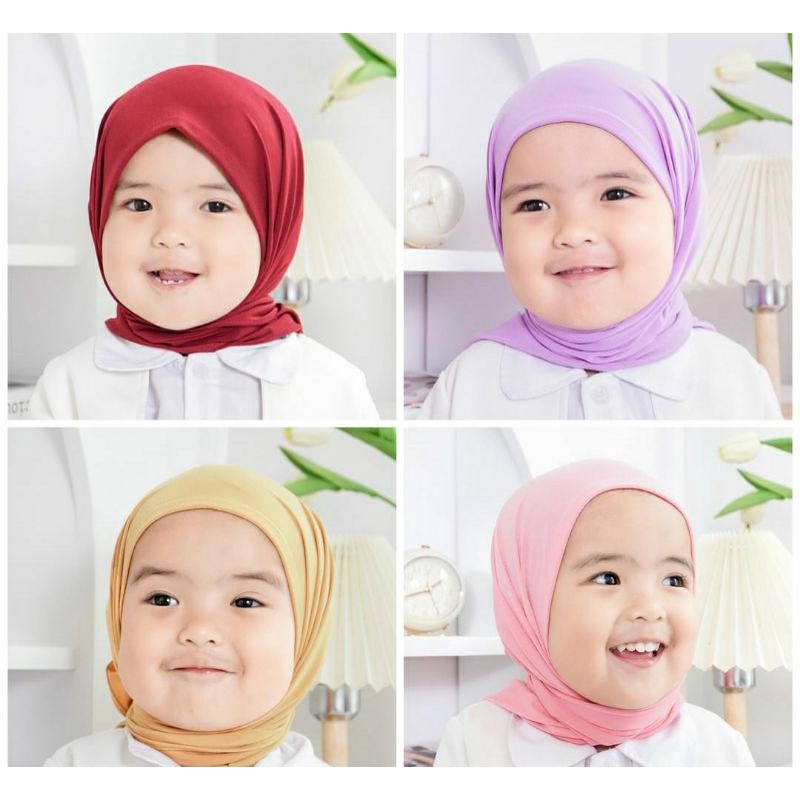 Pashminah Camila instan anak jersy/kerudung yg segi tiga instan anak jersy/pastan anak