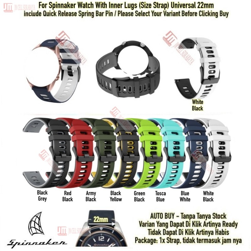 Tali Jam Watch Strap Spinnaker Universal 22mm - Dual Tone Rubber Silikon Sporty