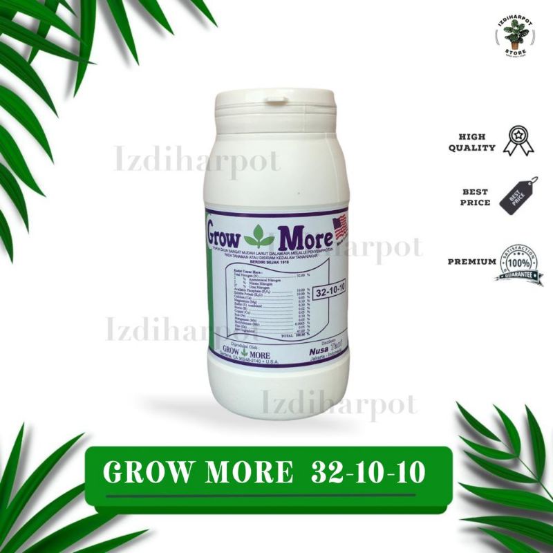 Pupuk nutrisi npk GROWMORE 32-10-10 untuk daun (454gr) - GROWMORE BOTOL 32-10-10 DAUN