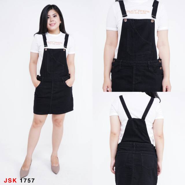 Bisa COD Rok Kodok Pendek Warna Hitam Overall Skirt Bisa COD Rok Kodok Pendek Warna Hitam Overall Skirt