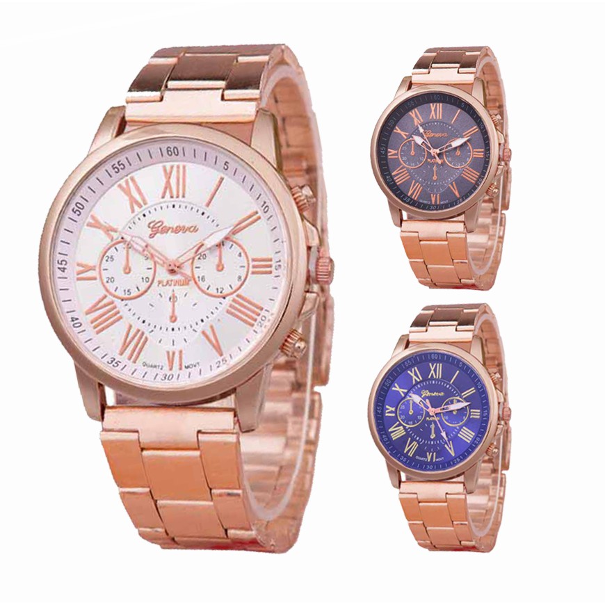 Jam Tangan Geneva ROMAWI RAINBOW Korean Style Faux Leather Wanita Cewe Watch Women Fashion Watch