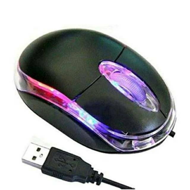 Jual Optical mouse 3D cable with led. mouse usb kabel standar lampu led