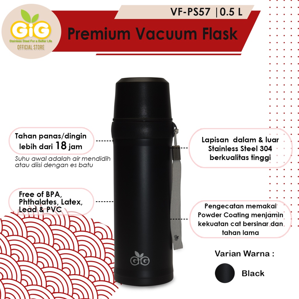 Termos GIG Baby Premium Vacuum flask Termos 500 Ml Tipe VF-PS57 / Tumbler / Stainless Steel