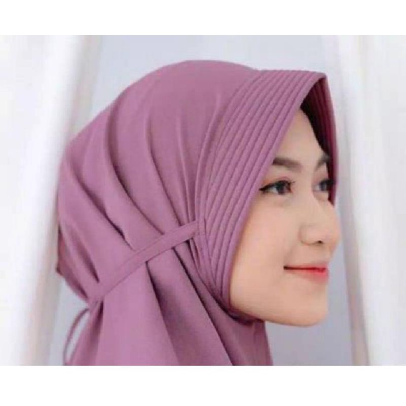 Hijab/Jilbab/Kerudung Bergo Maryam Pet L diamond crepe