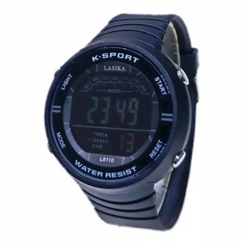 (Cod)Jam Tangan Pria Lasika L8110 Bulat Digital Water Resisst Rubber(Dikirim Jakarta)