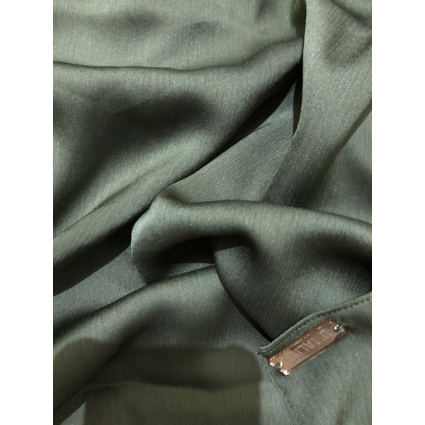 Premium Silk Shawl Laser cut Eyelash/Rayya Silk / Pashmina Satin Premium / Textured Silk/ Malay Shawl/ Crinkle Silk Catalog Part 1-Sage Haze