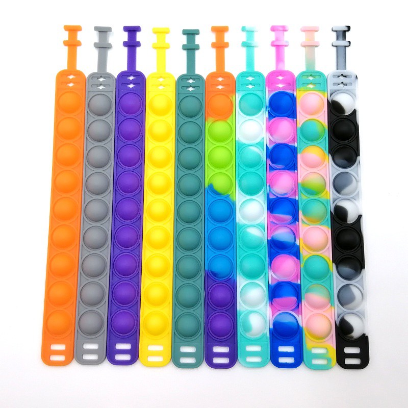 GO! GFT528 Gelang Pop It Pastel Rainbow fidget push Pop Squishy Bubble Pop It Silikon Fidget Toy Pelangi Penghilang Stress