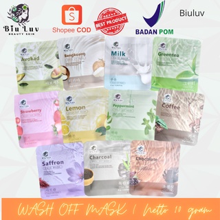 *galerybeautysemarang* BPOM! BIU LUV ORGANIC MASK TRAVEL SIZE WASH OFF MASK - MASKER WAJAH ORGANIK KILOAN BIULUV 10 GR 10GR