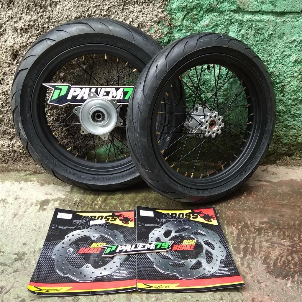 Wheelset CRF 150 L 17 110 & 130 - Paket Ban IRC Exato Supermoto Honda CRF150