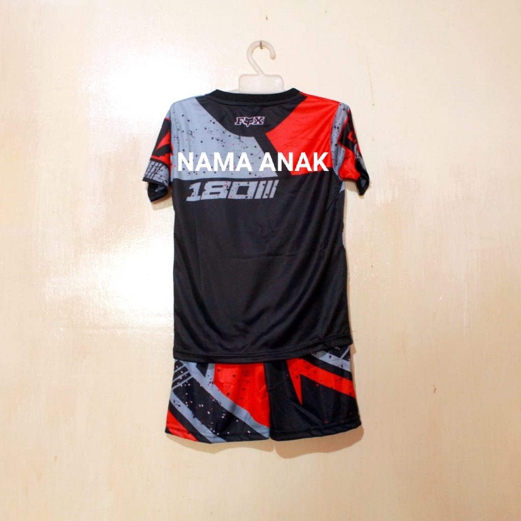 setelan baju sepeda mtb/baju kaos motor cross/baju trail anak size 2-12thn