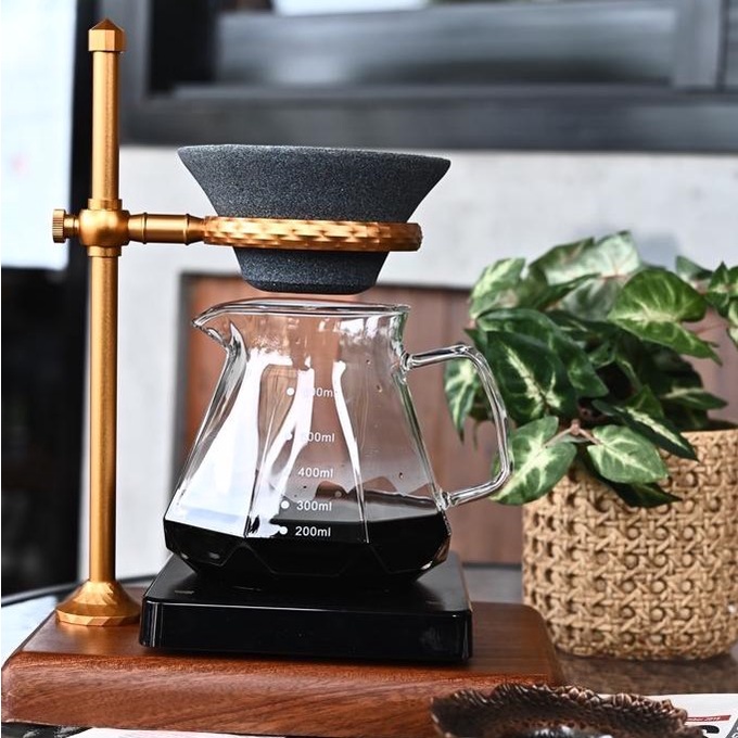 V60 POUR OVER WOODEN METAL DRIPPER STAND ADJUSTABLE | ALAT KOPI LY-DS1