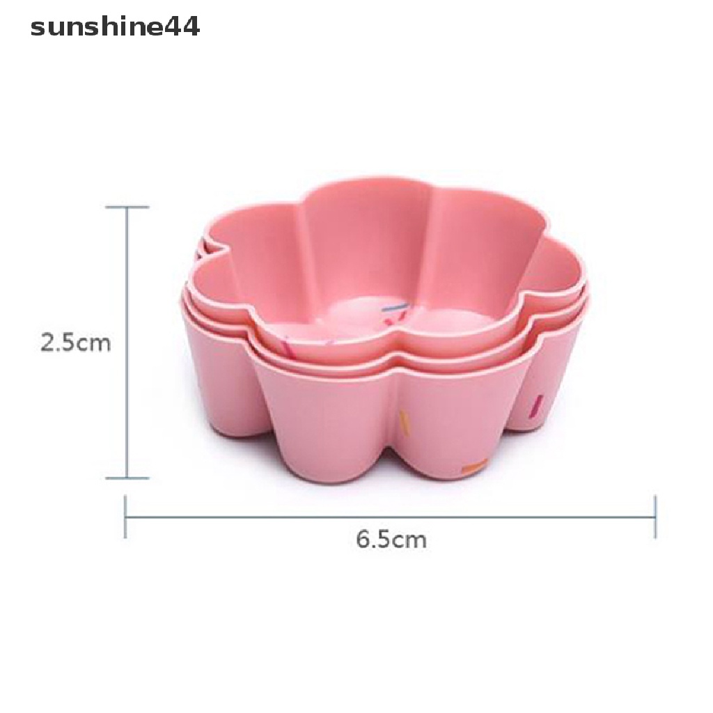 Sunshine 6Pcs / Set Cetakan Cupcake / Muffin DIY Bentuk Bunga Reusable