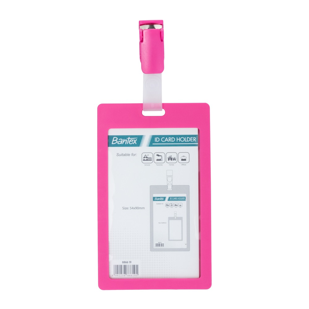 

[Store] Bantex ID Card Holder With Clip 54x90mm Portarit Pink 8866 19