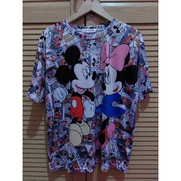 Baju Kaos Mickey Minnie Mouse All Over Print