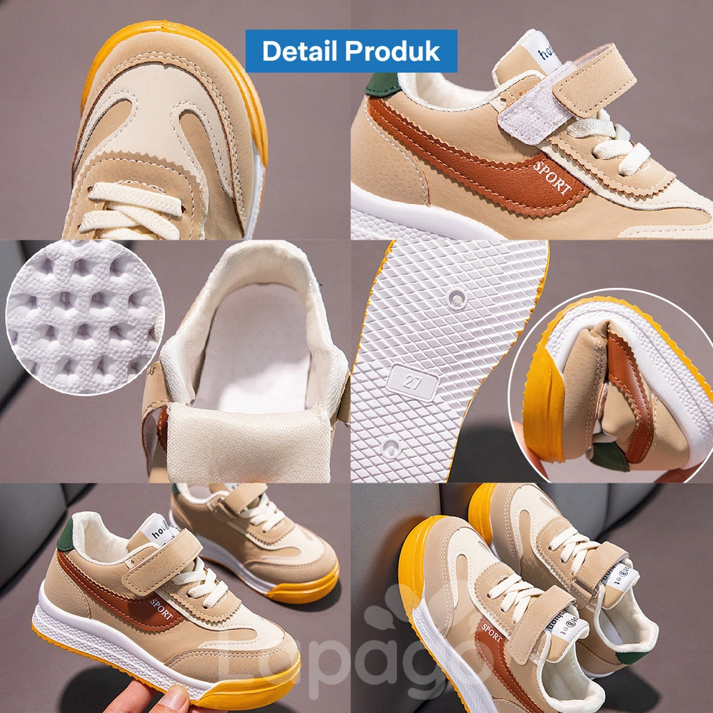 LAPAGO - Sepatu Sneaker Anak Laki Laki Perempuan Casual Sport Usia 3 - 8 Tahun Type MCO