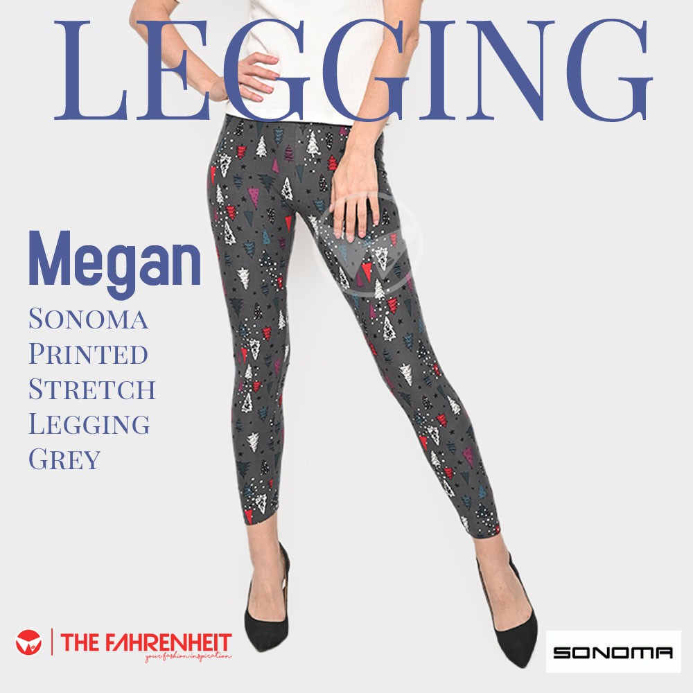 The-Fahrenheit Megan Sonoma Printed Stretch Legging - Grey