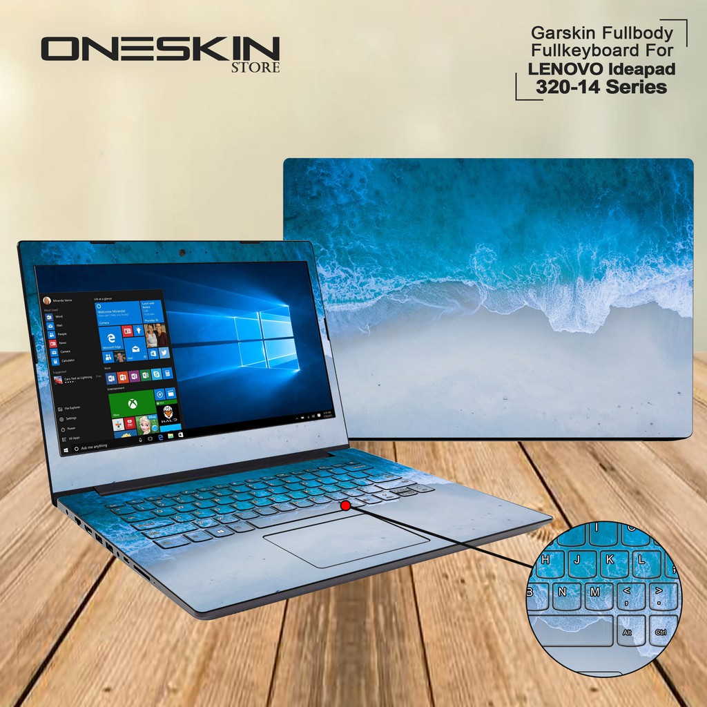 Garskin Laptop Cover Lenovo Ideapad 320-14 320-14AST-80XU00-0LMJ 0MMJ Fullbody Fullkeyboard