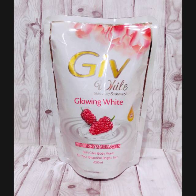 GIV Glowing White mulberry &amp; collagen 450ml sabun cair Shopee Indonesia