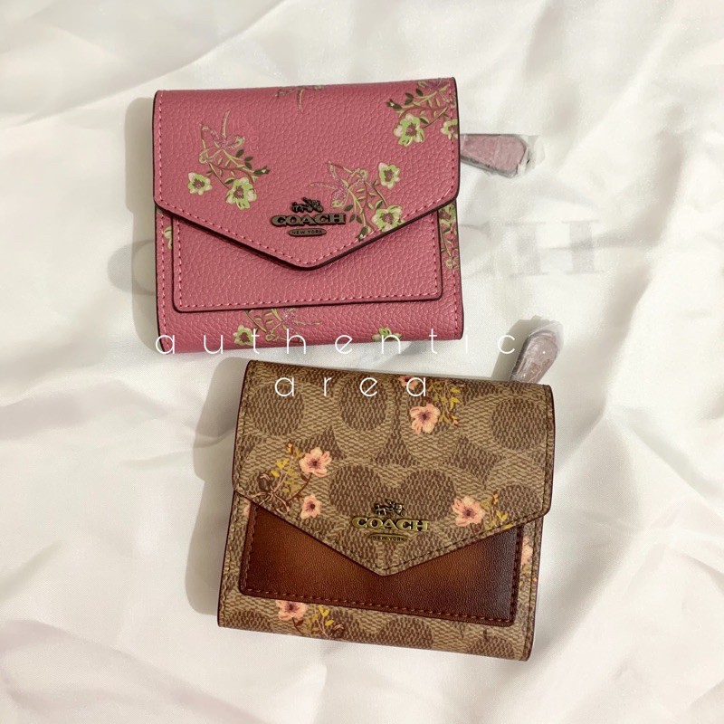 Coach Signature Canvas Floral Mini Wallet